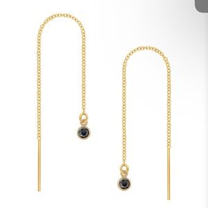 J&CO Gold filled Black Bezel Ear Threader